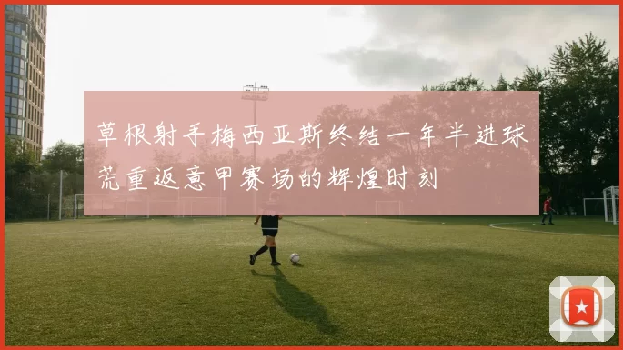 草根射手梅西亚斯终结一年半进球荒重返意甲赛场的辉煌时刻
